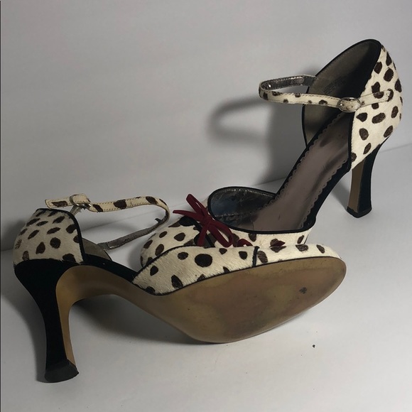 Cow Print Pony Hair Maryjane Heels - Picture 8 of 8